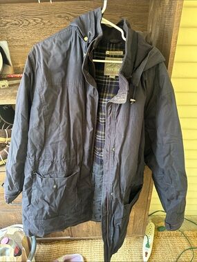 Pacific Trail Navy Hooded Field Jacket with Plaid Lining